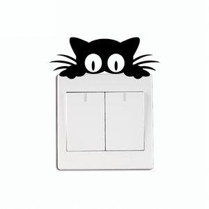 Kedi Başkanı Işık Anahtarı Sticker Komik Karikatür Hayvan Çocuklar Için Vinil Duvar Çıkartmaları