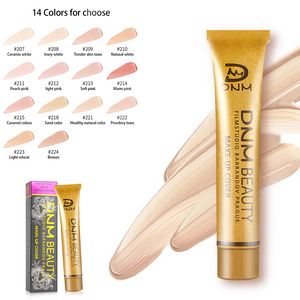 DNM Small Gold Tube Concealer Foundation Cream Face Cover New Wedding Makeup Party Hide Blemish Waterproof Highlight 14 Colors