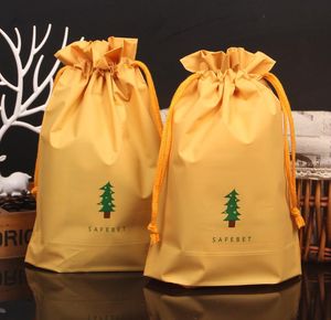 Yeşil Noel Ağacı Drawstring Hediye Çantası Çuval Yumuşak Eva Fabic Sunumlar İyilikler Sarma Çantalar Tatil Noel Dekorasyonu Sarı