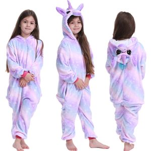 4 cores flanela desenhos animados pijamas Jumpsuit do arco-íris Hoodies romper Robes crianças Nightgowns crianças sleepwear roupas M2053