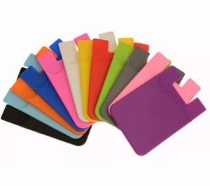 Cell Phone Wallet Silicone Adhesive Stick-on Case for Credit Card Ultra-Slim Id Holder Wallet Pouch Sleeve Pocket