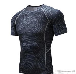 Roupas de mergulho esportivas ao ar livre Roupas secas Dragão meia-calça de manga curta esportiva masculina T-shirt fina de manga curta roupas justas masculinas