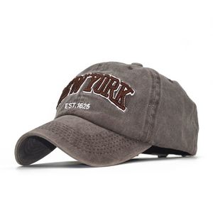 The latest summer female baseball hat washed cotton embroidered NEW YORK shade hats Korean male cap