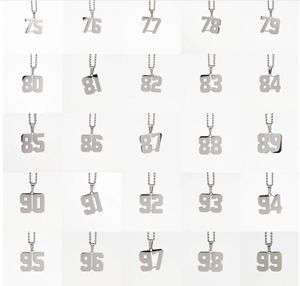 wholesale new 2020 hot selling #0-#99 number pendants POLISHED JERSEY NUMBER PENDANT WITH CHAIN NECKLACE