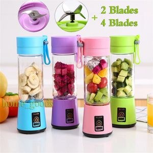 Personal Blender Travel Cup 2/4 blades hand Portable Electric Juicer Blender USB Rechargeable Juicer Bottle Fruit Vegetable Kitchen Tools