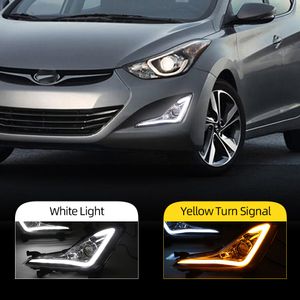 2pcs для Hyundai Elantra Avante 2014 2015 Светодиодный DRL DRL Daytime Hunlight Light Light Light Light Lamp Rame Fog Light