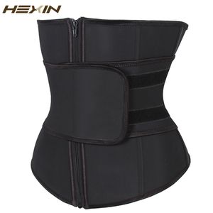 Hexin Abdominal Belt Alta Compressão Zipper Plus Size Látex Cintura Cincher Corset Underbust Body Fajas Sweat Cintura Treinador Y19070301