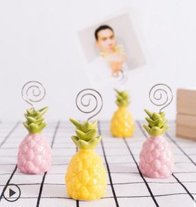 İskandinav basit ananas seramik kartvizitlik spiral fotoğraf klasörü ofis yatak odası çalışma sevimli dekoratif süsler