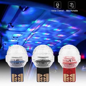 Mini USB LED Sahne Işık Strobe Renkli Sihirli Topu Araba Atmosfer Ev Partisi DJ Lazer Lamba Ses Kontrolü Oto Aksesuarları ile Perakende Kutusu