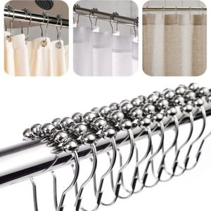 Wholesale Bathroom Shower Curtain Rings Hooks Roller Balls