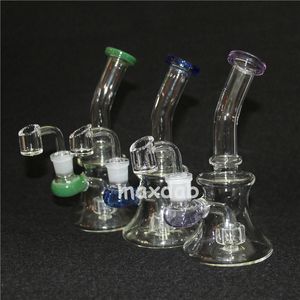 Preço de fábrica jóias 14mm feminino mini vidro bongo tubos de água pyrex plataformas espessas reciclador equipamento para fumar
