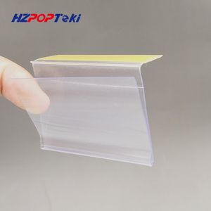 Tiras de dados de prateleira de PVC de plástico por fita adesiva Mechandise Price Sign Ligando o suporte do cartão da etiqueta na cremalheira de loja 2000pcs