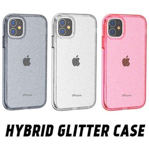 Sparkly Glitter Clear Shock -Resean Acryle Hard Phone Case для iPhone 15 Pro Max 14 13 12 Mini 11 XR XS x 6 7 8 Plus Gubrid Hybrid Back Cover