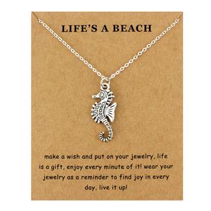Морская звезда, парусные волны, морской конек, пляж, океан, подвески, ожерелья, морская черепаха, песочный доллар, русалка, женские и мужские модные украшения Gift314m
