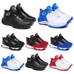 Дешевые баскетбольная обувь мужчины Chaussures черный белый синий красный мужские тренеры бег ходьба дышащий спортивные кроссовки 40-44 стиль 11