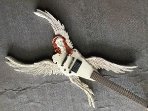 Özel Angus Young İmza Yaşlı Kiraz Elektro Gitar Küçük Pim Ton Pro köprü İnci yamuk kakma
