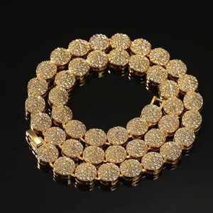 Fashion- 10mm gelado para fora correntes para homens hip hop luxo designer mens bling diamante colar liga strass prata ouro cadeia de ouro jóias presente