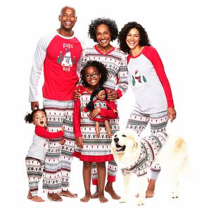 Famiglia Girs Ragazzo Pigiama natalizio Set di abbigliamento Bambini Manica lunga Natale Stampa cervo Set di abbigliamento Padre Madre Bambini Bambino