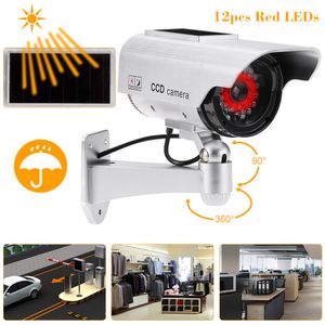 Dummy Fake IP Kamera Simulation Emulational Bullet CCTV Kamera solarbetrieben mit LED-Licht für Outdoor Home Security