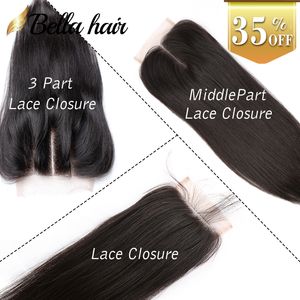 Nouveux Venu 1RAIE Dantel Kapatma Cheveux Tissages Kraliçe Cheveux Ürünleri Malaisien Brezilya Peru Vierges Cheveuxhumaines 4x4 Bella Saç