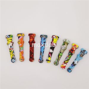 Kit de néctar de silicone em cores fumantes com tons de titânio de quartzo 14 mm Mini NC Dab Tool for Glass Bongs Rigs