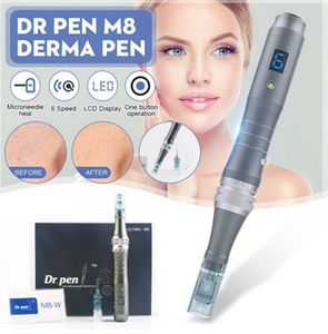 Stokta var!!! Elektrikli Dermapen Oto Damga Dr. Kalem M8-C / W Derma Pen Şarj edilebilir Kablosuz Microneedle Kartuş İpuçları MTS PMU Cilt Bakımı Güzellik