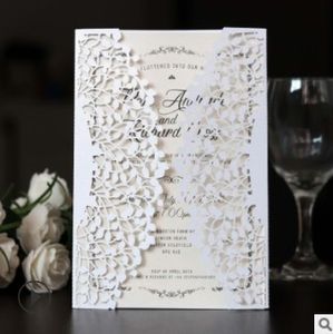 Lazer kesim ağacı davet kartı kağıt parti olay malzemeleri dekorasyon romantik düğün davetiyesi ile 21 renkler