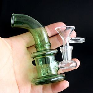 Super-Mini-Bong-Wasserpfeifen, dickes, berauschendes Glas, Dab-Rigs, Bubbler, 3-Zoll-Öl-Rig, 14 mm weiblicher Becher, Wasserbong, leuchtende Bongs, Pyrex-Quarz-Banger