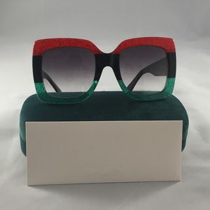 Новый черный для 008 54 -миллиметровые солнцезащитные очки Женские квадратные смешанные теги Женщины 083S Солнцезащитные очки с цветом коробки блестящий градиент негабаритный SQ