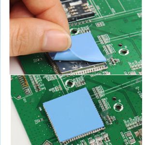 Thermal Silicone Pad GPU CPU Heatsink Cooler Cooling Conductive 100x100x1mm Reusable Blue High Quality