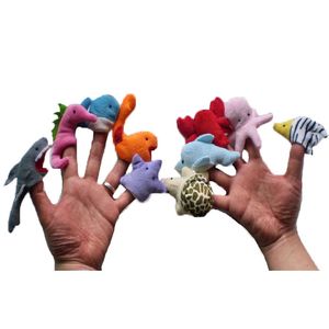 Пальцевая марионетка с изображением океанских животных, плюшевая игрушка для детей, реквизит для рассказа истории, милые мультяшные акулы, черепахи для раннего образования, интерактивный рождественский подарок для родителей и девочек, 2-1