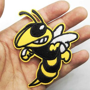 Angry Bee Honeybee Animal Cartoon Ferro em Roupas Bordadas Patches Para Vestuário Adesivos Vestuário Atacado