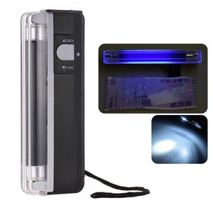 2-in-1 Portable Mini Counterfeit Cash Currency Banknote Bill Checker Tester Money Detector with UV Light Flashlight for USD