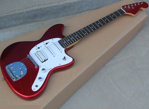 Fabrika sıcak satış metalik kırmızı elektro gitar ssh pikaplar, beyaz pickguard, gülağacı fretboard, özelleştirilmiş hizmet sunan