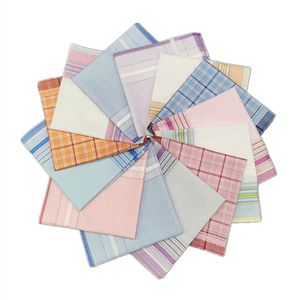 Homem Handkerchief Toalhas 100% Squares Cotton Stripe Plaid Vintage Handkerchief Homens de Negócios do bolso Casual Guardanapos Toalha