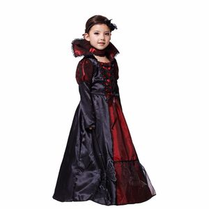 Toptan-Çocuk Kızlar Gotik Vampir Cadılar Bayramı Kostümleri Çocuklar Için Prenses Cosplay Kostüm Uzun Karnaval Parti Elbise