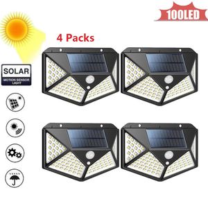 100 LED Wireless Solar Lights LED Outdoor Decor Light Control Solar Wall Light for Garden Street Solar Lamp 4 sided 270°lighting scope Wirel