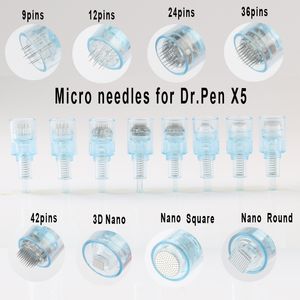 Yedek Mikro İğne Kartuş İpuçları Şarj Edilebilir Kablosuz Kablolu Oto Elektrikli Derma Damga X5 DR Pen Dermaroller Cilt Bakım Terapisi