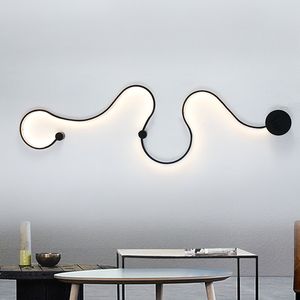 LED Snake wall lamps Modern minimalist creative curve lights Creative Acrylic Light Lamp Nordic Belt Sconce For Dec