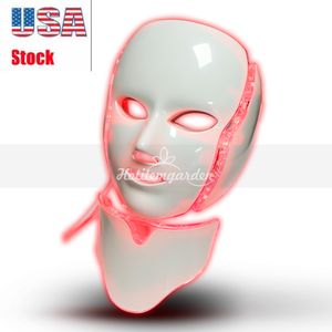 7-Color LED Light Therapy Mask for Face and Neck Skin Care, Blue Green Red Photon Therapy Mask
