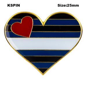 Leather Pride heart shaped Badge Symbol Pin Metal Badges Decorative Brooch Pins for Clothes Brooch Jewelry XY0623