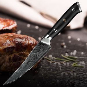 Steak Bıçak 67 Katmanlar VG10 Şam Çelik Cleaver Utility Mutfak Chef Bıçak Steak Tırtıklı Peeler G10 Kol Akşam Bıçaklar By Ev Kahraman