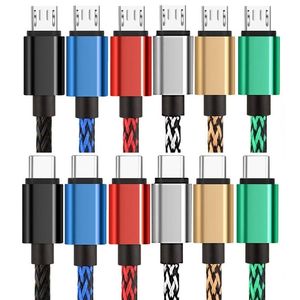 Шнур для быстрой зарядки типа c Кабели Micro USB длиной 1 м, 2 м, 3 м, более толстый плетеный кабель для телефона samsung s8 s9 s10 note 10 htc lg android