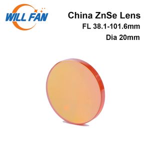 Will Fan Dia 20 mm China ZnSe Co2 Fokuslinse FL 38,1 mm 50,8 mm 63,5 mm 76,2 mm für Lasergravur-Schneidemaschine