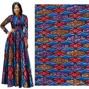 Новая осень и зима набивные ткани Популярный дизайн Геометрическая печать 75D * 150D батик Африканский национальный костюм ткани для платья оптом