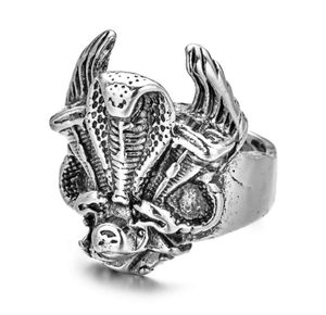 Оптовая лот стиль винтажный скелетный скелетный скелетный скелет змеи кольца панк смешанный стиль кольца для мужчин