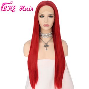 Стиль знаменитостей красные длинные прямые парики термостойкие мягкие с детскими волосами синтетические кружева передние парики для чернокожих женщин косплей