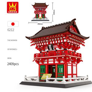 Wange 2409pcs Arquitetura Japão Kiyomizu Temple Building Block Compatível Cidade Educação tijolo Monte Presente de Natal Toy 6212