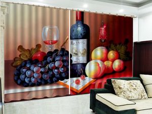 Toptan Mellow Şarap 3D Render Perde HD Perdeleri Oturma Odası Yatak Odası Güzel Pratik Karartma Perdeleri