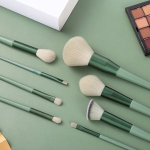 13pcs/Set green Professional Makeup Brushes Portable Full Cosmetic Make up Brushes Tool Foundation Eyeshadow Lip brush